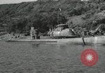 Standbild japanische U-Boote zur Vernichtung vorgesehene Sasebo Bay Japan, 1946, aus Sekunde 20 historischem Filmmaterial Videoclip 65675022265