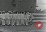 Standbild Inbetriebnahme Zeremonie der japanischen Flugzeugträger Hiryu Yokosuka in Japan, 1940, aus Sekunde 52 historischem Filmmaterial Videoclip 65675022299