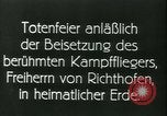 Image of Manfred von Richthofen the Red Baron Berlin Germany, 1925, second 9 stock footage video 65675022369