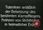 Image of Manfred von Richthofen the Red Baron Berlin Germany, 1925, second 14 stock footage video 65675022369