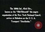 Standbild 369 Infanterie Division 93 Hoboken New Jersey USA, 1919, aus Sekunde 9 historischem Filmmaterial Videoclip 65675022384