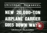 Standbild USS Enterprise Flugzeugträger starten Newport News Virginia USA, 1936, aus Sekunde 8 historischem Filmmaterial Videoclip 65675022416