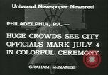 Image of Independence Day ceremony Philadelphia Pennsylvania USA, 1934, second 3 stock footage video 65675022431