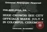 Image of Independence Day ceremony Philadelphia Pennsylvania USA, 1934, second 5 stock footage video 65675022431
