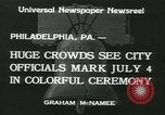 Image of Independence Day ceremony Philadelphia Pennsylvania USA, 1934, second 6 stock footage video 65675022431