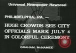 Image of Independence Day ceremony Philadelphia Pennsylvania USA, 1934, second 8 stock footage video 65675022431