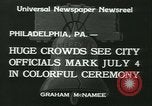 Image of Independence Day ceremony Philadelphia Pennsylvania USA, 1934, second 11 stock footage video 65675022431