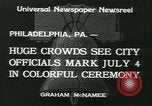 Image of Independence Day ceremony Philadelphia Pennsylvania USA, 1934, second 12 stock footage video 65675022431