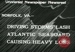 Standbild storm Wimpern Atlantikküste Norfolk Virginia USA, 1933, aus Sekunde 12 historischem Filmmaterial Videoclip 65675022451