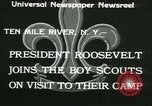 Standbild Präsident Roosevelt mit Pfadfindern Ten Mile River New York USA, 1933, aus Sekunde 6 historischem Filmmaterial Videoclip 65675022453