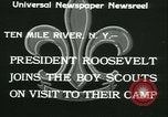 Standbild Präsident Roosevelt mit Pfadfindern Ten Mile River New York USA, 1933, aus Sekunde 9 historischem Filmmaterial Videoclip 65675022453