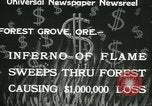 Standbild Forest Fire Forest Grove Oregon USA, 1933, aus Sekunde 10 historischem Filmmaterial Videoclip 65675022456