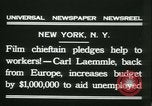 Standbild Hollywood Film Magnat Carl Laemmle an Bord des Schiffes Europa New York City USA, 1931, aus Sekunde 10 historischem Filmmaterial Videoclip 65675022464