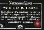 Standbild Präsident Franklin D Roosevelt auf die USS Houston (CA-30) Honolulu Hawaii USA, 1934, aus Sekunde 4 historischem Filmmaterial Videoclip 65675022614