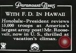 Standbild Präsident Franklin D Roosevelt auf die USS Houston (CA-30) Honolulu Hawaii USA, 1934, aus Sekunde 5 historischem Filmmaterial Videoclip 65675022614