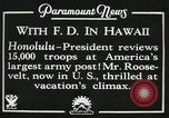 Standbild Präsident Franklin D Roosevelt auf die USS Houston (CA-30) Honolulu Hawaii USA, 1934, aus Sekunde 8 historischem Filmmaterial Videoclip 65675022614