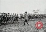 Image of US Army troops and band marching with flag during training United States USA, 1916, second 44 stock footage video 65675022632