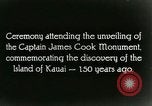 Immagine di Il capitano James Cook monumento Waimea Hawaii USA, 1928, secondo 35 filmato di repertorio 65675022671