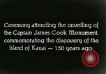 Immagine di Il capitano James Cook monumento Waimea Hawaii USA, 1928, secondo 36 filmato di repertorio 65675022671