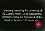 Immagine di Il capitano James Cook monumento Waimea Hawaii USA, 1928, secondo 37 filmato di repertorio 65675022671