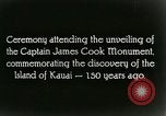 Immagine di Il capitano James Cook monumento Waimea Hawaii USA, 1928, secondo 38 filmato di repertorio 65675022671