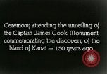 Immagine di Il capitano James Cook monumento Waimea Hawaii USA, 1928, secondo 39 filmato di repertorio 65675022671