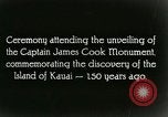 Immagine di Il capitano James Cook monumento Waimea Hawaii USA, 1928, secondo 42 filmato di repertorio 65675022671