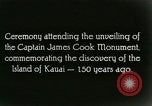 Immagine di Il capitano James Cook monumento Waimea Hawaii USA, 1928, secondo 45 filmato di repertorio 65675022671