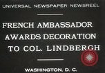 Standbild Award zu oberst Lindbergh Washington DC USA, 1931, aus Sekunde 1 historischem Filmmaterial Videoclip 65675023618