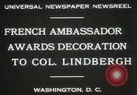 Standbild Award zu oberst Lindbergh Washington DC USA, 1931, aus Sekunde 3 historischem Filmmaterial Videoclip 65675023618