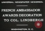 Standbild Award zu oberst Lindbergh Washington DC USA, 1931, aus Sekunde 6 historischem Filmmaterial Videoclip 65675023618