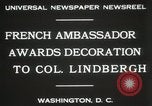 Standbild Award zu oberst Lindbergh Washington DC USA, 1931, aus Sekunde 10 historischem Filmmaterial Videoclip 65675023618
