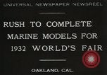 Immagine di Otto Gradenigo rende i modelli Marine Oakland California USA, 1931, secondo 1 filmato di repertorio 65675023624