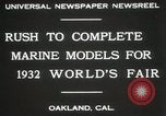 Immagine di Otto Gradenigo rende i modelli Marine Oakland California USA, 1931, secondo 3 filmato di repertorio 65675023624