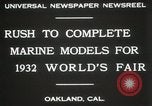 Immagine di Otto Gradenigo rende i modelli Marine Oakland California USA, 1931, secondo 4 filmato di repertorio 65675023624