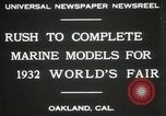 Immagine di Otto Gradenigo rende i modelli Marine Oakland California USA, 1931, secondo 5 filmato di repertorio 65675023624