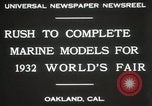 Immagine di Otto Gradenigo rende i modelli Marine Oakland California USA, 1931, secondo 6 filmato di repertorio 65675023624
