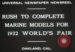 Immagine di Otto Gradenigo rende i modelli Marine Oakland California USA, 1931, secondo 7 filmato di repertorio 65675023624