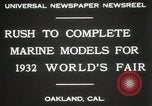 Immagine di Otto Gradenigo rende i modelli Marine Oakland California USA, 1931, secondo 8 filmato di repertorio 65675023624