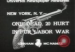 Image of Fur labor riote on street New York City USA, 1933, second 9 stock footage video 65675023844