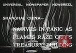 Standbild Treasury Building brennen auf der Nanking Road Shanghai China, 1932, aus Sekunde 9 historischem Filmmaterial Videoclip 65675023914