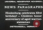 Image of Paul Von Hindenburg Bavaria Germany, 1930, second 9 stock footage video 65675023939
