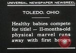Image of Healthy baby competition Toledo Ohio USA, 1930, second 11 stock footage video 65675023940
