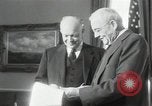 Image of Eisenhower and Dulles in White House Washington DC USA, 1955, second 12 stock footage video 65675024226