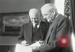 Image of Eisenhower and Dulles in White House Washington DC USA, 1955, second 13 stock footage video 65675024226
