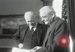 Image of Eisenhower and Dulles in White House Washington DC USA, 1955, second 15 stock footage video 65675024226
