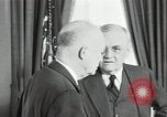 Image of Eisenhower and Dulles in White House Washington DC USA, 1955, second 21 stock footage video 65675024226