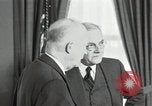 Image of Eisenhower and Dulles in White House Washington DC USA, 1955, second 23 stock footage video 65675024226