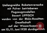 Image of "Ent" (Duck) model rocket plane Germany, 1928, second 58 stock footage video 65675024384
