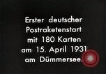 Standbild Erste erfolgreiche post rocket Deutschland, 1931, aus Sekunde 6 historischem Filmmaterial Videoclip 65675024387